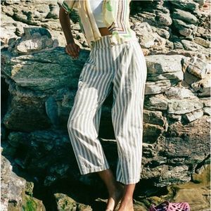 Urban Outfitters Green & Blue Stripe High Rise Pants Size Small NWT